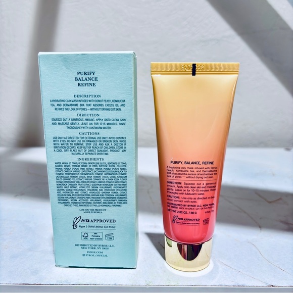 🍑 BYROE New York Peach Kombucha Tea Purifying Clay Mask - Picture 2 of 4